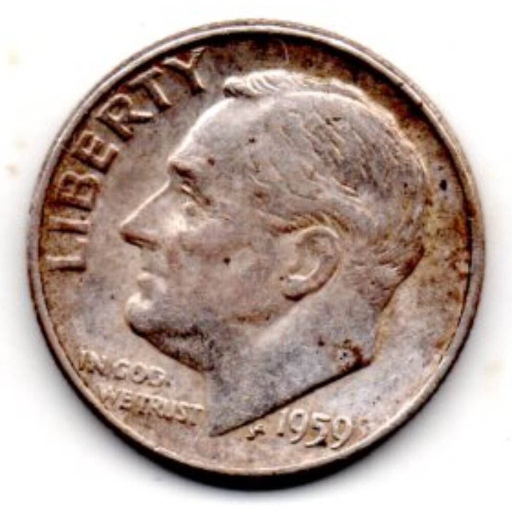 Granny Estate Find - 1959 P Roosevelt Dime 90 % Silver